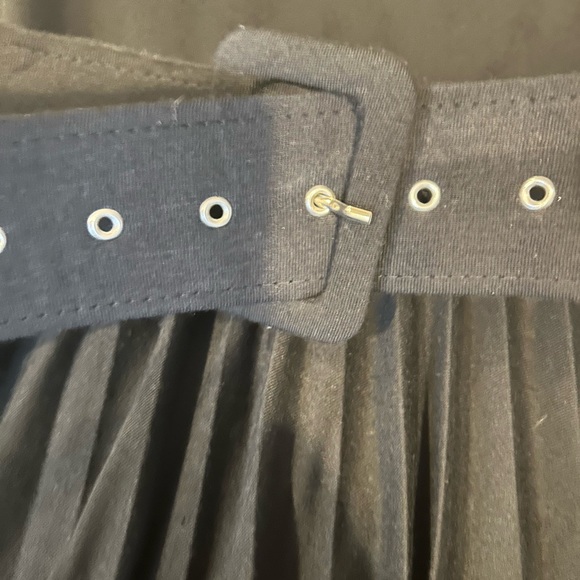 ASOS Black Pleated Dress with Belt - Picture 5 of 5